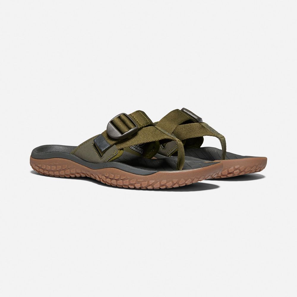 Keen Parmak Arası Terlik Erkek Koyu Zeytin Yeşili - Solr Toe Post Sandal - Türkiye OCLT01698